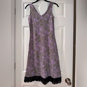 Jonathan Martin purple Paisley lace trim Midi going out wedding guest Dress